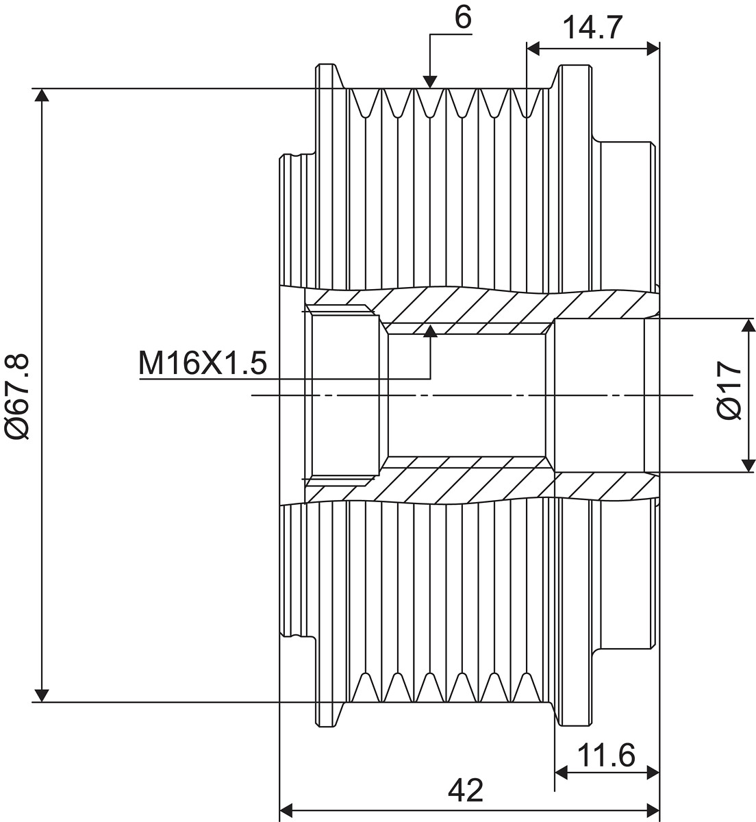 Rueda libre alternador VALEO ref. 588050